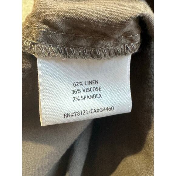 Eileen Fisher Sz 8 Linen Viscose Straight Leg Trouser Stretch Slacks Full Length - Picture 5 of 12